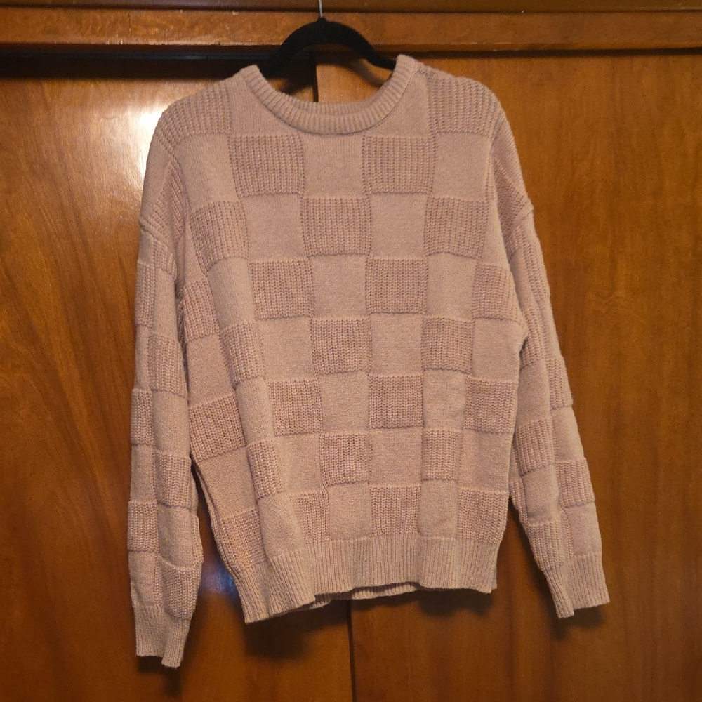 Checkered Knit Sweater